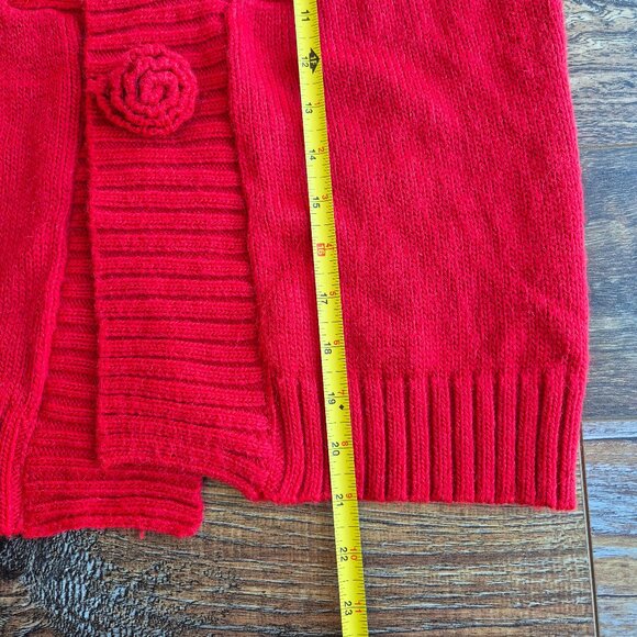 Alpaca Fina Made In Peru Shawl Neck Cardigan Snap Red - Picture 11 of 11